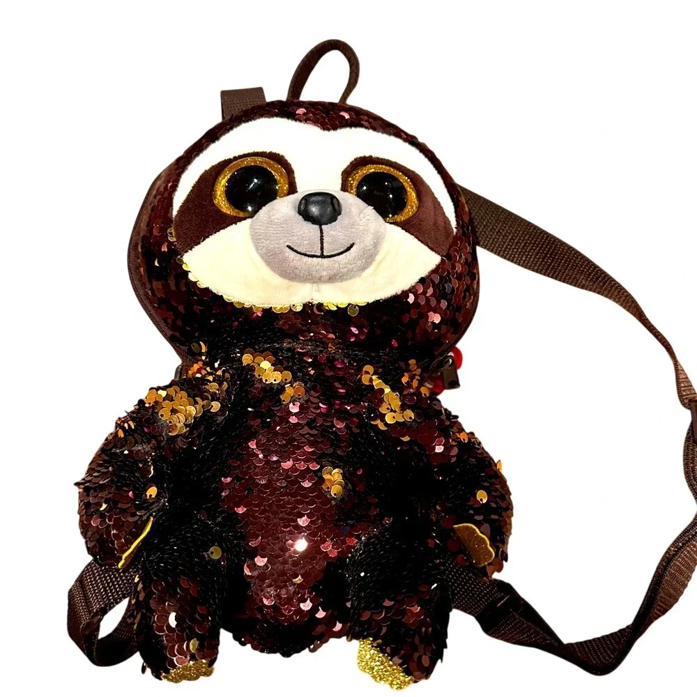 Ty Fashion Sequin Sloth Backpack Plush Backpack Reversible‎ Sequins Kids Bag